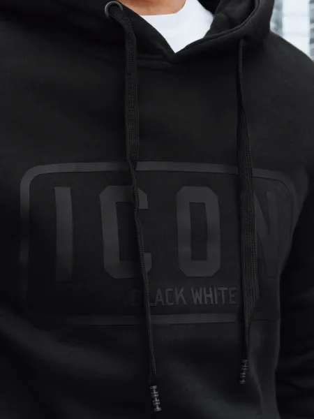 Čierna mikina ICON s kapucňou