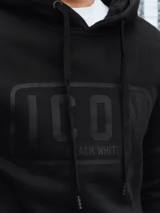 Čierna mikina ICON s kapucňou