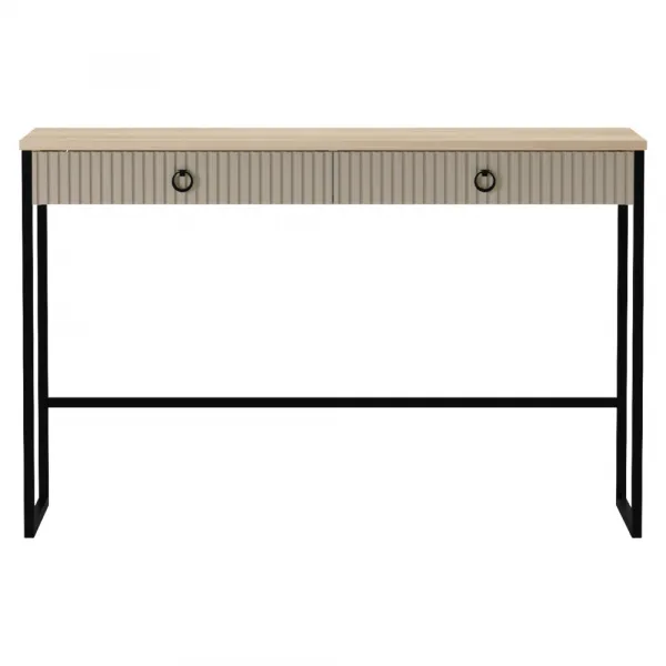 Toaletný stolík, sivohnedá Taupe/dub silverjack, DOMCA 2S