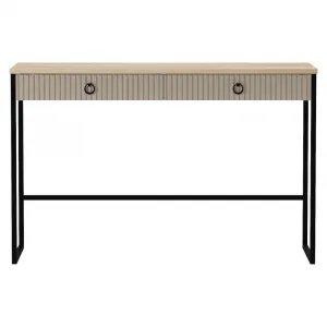 Toaletný stolík, sivohnedá Taupe/dub silverjack, DOMCA 2S