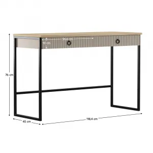 Toaletný stolík, sivohnedá Taupe/dub silverjack, DOMCA 2S