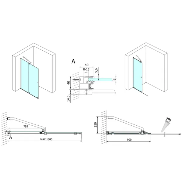 POLYSAN MODULAR SHOWER MS5-160