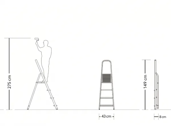Čiernyoceľovýrebríksnosnosťou125kg4-stupňový