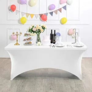 DomTextilu Bielyelastickýobrusnacateringovýstôl240cm 69104 biela