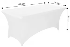 DomTextilu Bielyelastickýobrusnacateringovýstôl240cm 69104 biela