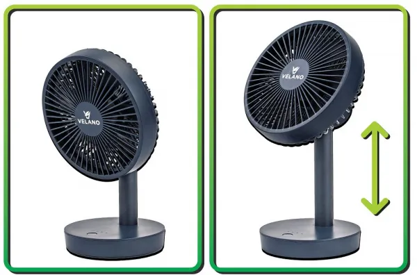 Stolový ventilátor Velano VELWEBS0018 nabíjanie cez USB-C