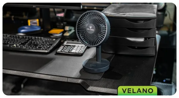 Stolový ventilátor Velano VELWEBS0018 nabíjanie cez USB-C