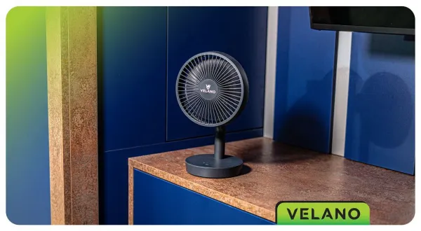 Stolový ventilátor Velano VELWEBS0018 nabíjanie cez USB-C