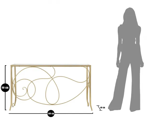 Mauro Ferretti Konzolový stolek Art 140 cm zlatý