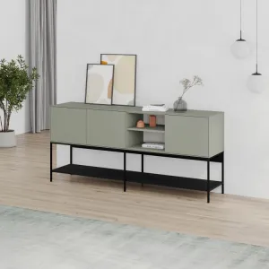 Komoda Houseland Amira 180 cm sivo-zelená