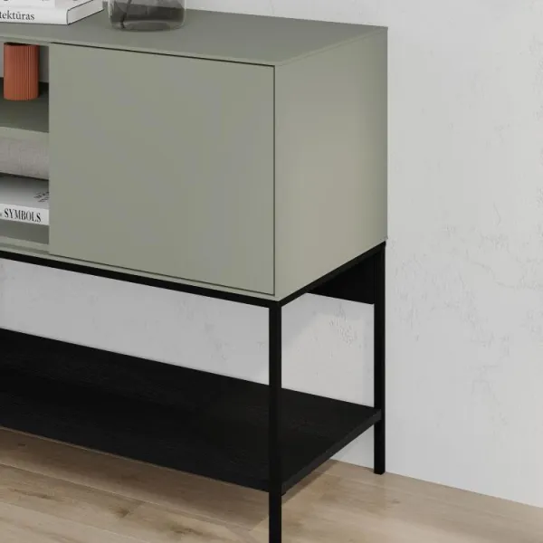 Komoda Houseland Amira 180 cm sivo-zelená