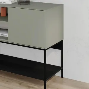 Komoda Houseland Amira 180 cm sivo-zelená