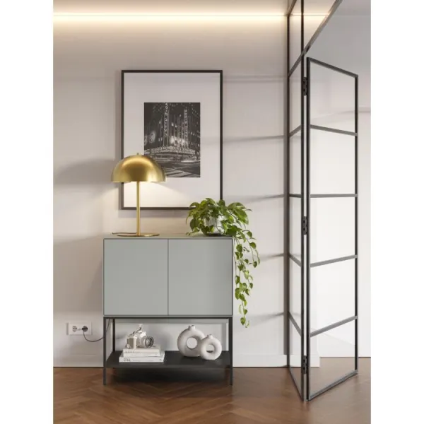 Komoda Houseland Amira 80 cm sivo-zelená