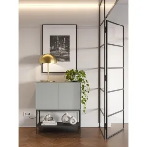Komoda Houseland Amira 80 cm sivo-zelená