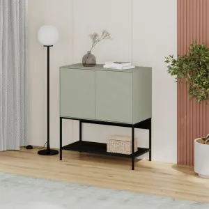 Komoda Houseland Amira 80 cm sivo-zelená