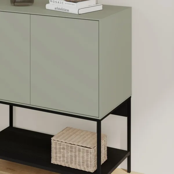 Komoda Houseland Amira 80 cm sivo-zelená