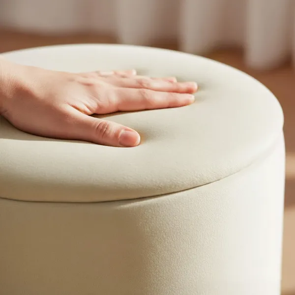 Ak furniture Taburet Lili s úložným prostorem kašmírový