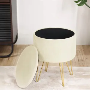 Ak furniture Taburet Lili s úložným prostorem kašmírový