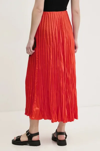 Sukňa Desigual FOLLET oranžová farba, maxi, áčkový strih, 25SWFW06