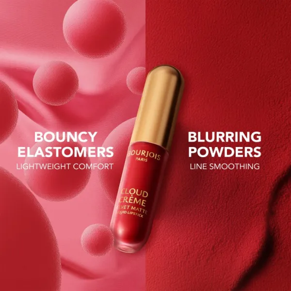 Bourjois Cloud Crème Velvet Matte ultra matujúci tekutý rúž odtieň 01 Rose Bonbon 3.1 ml