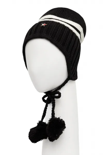 Čiapka s prímesou vlny Tommy Jeans čierna farba, AW0AW18311
