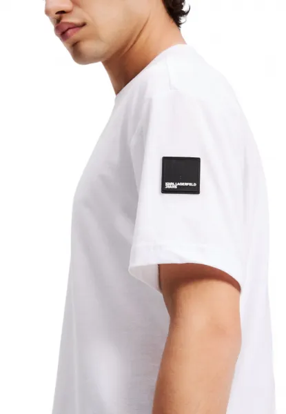 Tričko Karl Lagerfeld Jeans Klj Reg Rubber Patch Tee White