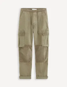 Kaki pánske nohavice Celio Fovelour