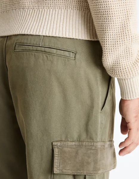 Kaki pánske nohavice Celio Fovelour