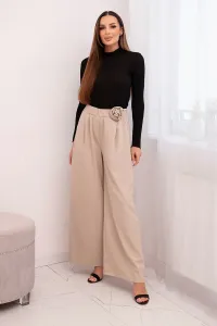 Elegantné nohavice s kvetinovou ozdobou