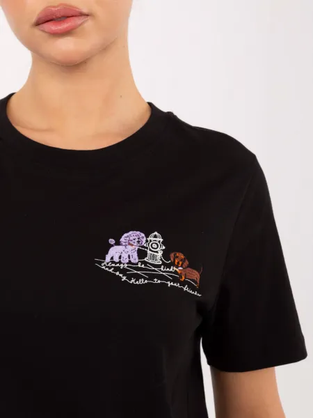 Čierne tričko s krátkym rukávom