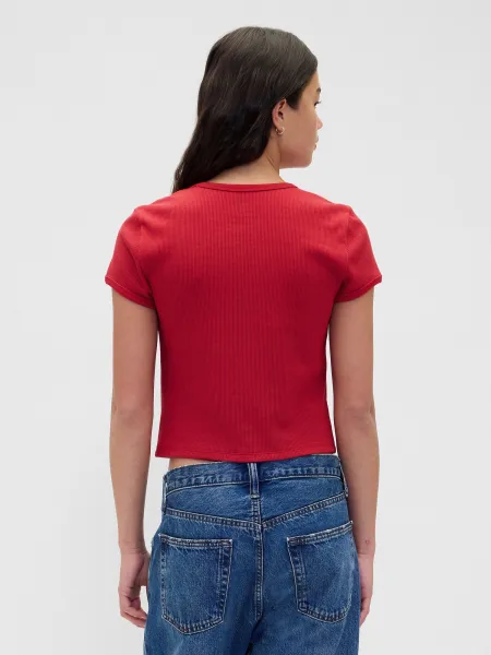 GAP dámske crop tričko s waflovým vzorom