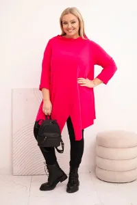 Asymetrická blúzka Plus Size fuchsiová