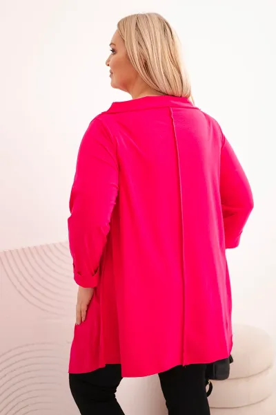 Asymetrická blúzka Plus Size fuchsiová