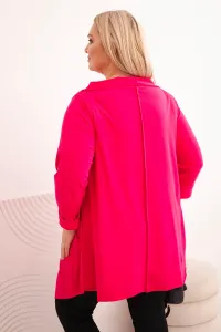 Asymetrická blúzka Plus Size fuchsiová