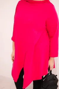 Asymetrická blúzka Plus Size fuchsiová