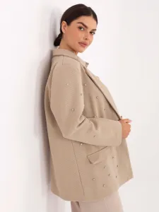 Béžový blazer s ozdobnými detailmi