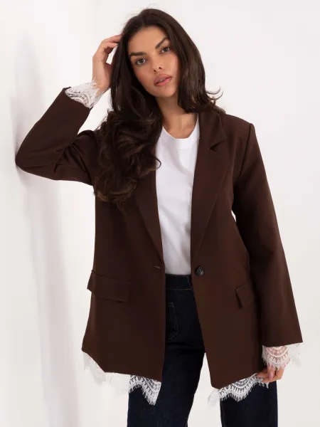 Tmavohnedý dámsky blazer