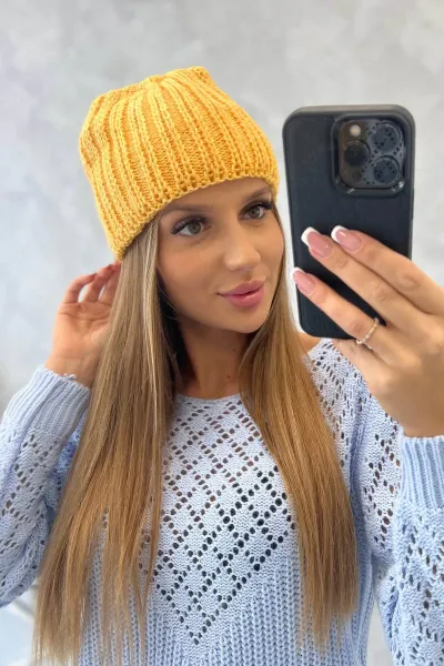 Dámska čiapka Rebeka K345 horčicová