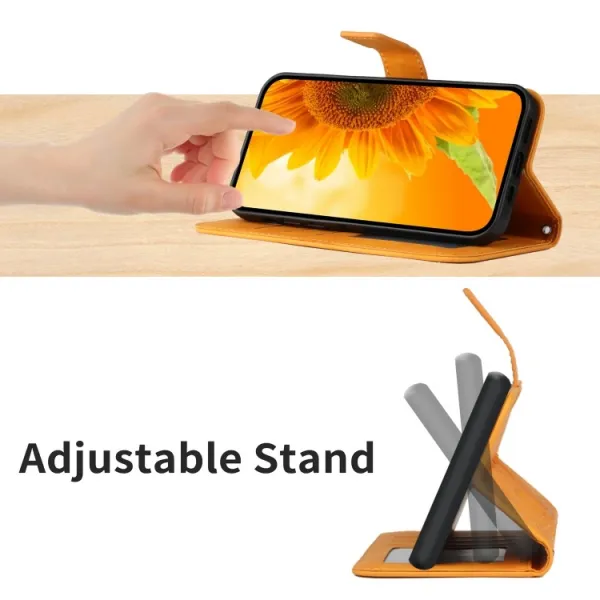 ART SUNFLOWER Peňaženkové puzdro s remienkom Sony Xperia 10 IV 5G žltý