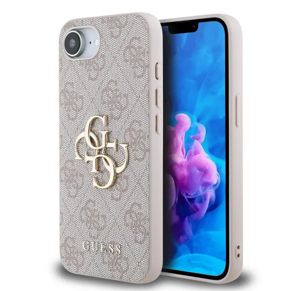GUESS 4G METAL Ochranný obal pre Apple iPhone 16e / iPhone 17e PINK