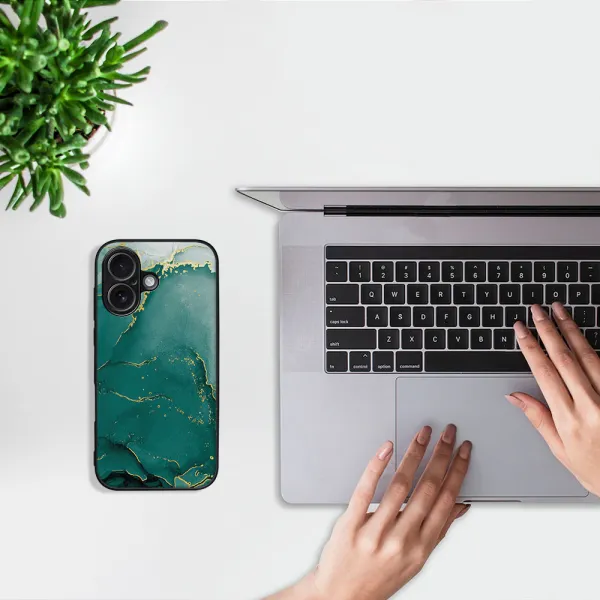 MY ART Ochranný kryt pre Apple iPhone 17 GREEN MARBLE (145)