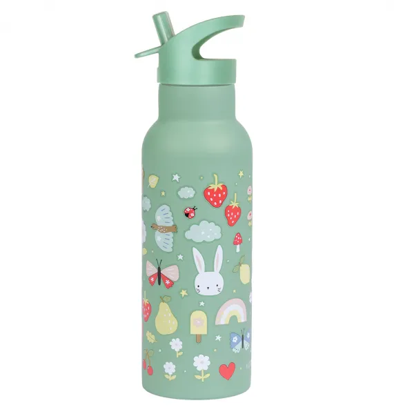 A Little Lovely Company - antikorová fľaša na pitie, 500 ml - radosť
