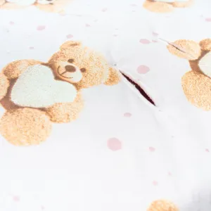 Zateplená zavinovačka do autosedačky New Baby Love Teddy Bear pink
