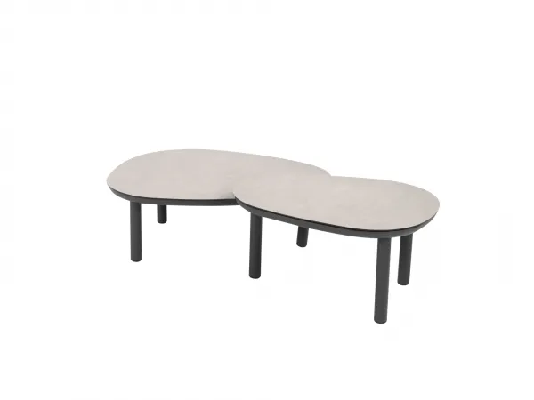 Monroe set konferenčných stolíkov Ø65x32 cm + Ø80x27 cm antracit
