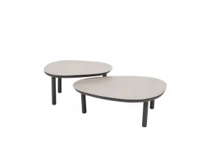 Monroe set konferenčných stolíkov Ø65x32 cm + Ø80x27 cm antracit