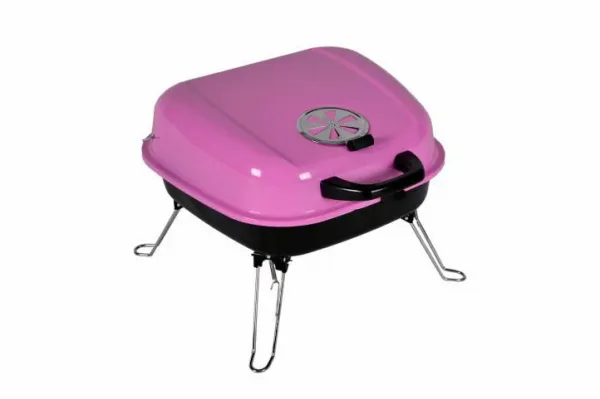 Garthen BBQ 5935 Kufríkový gril na drevené uhlie - ružový