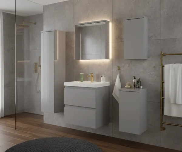 ArtDef Kúpeľňový komplet DIAMENTE 60/1 sivý lesk