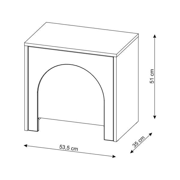Vivaldi Nočný stolík Arco 50 cm biela
