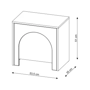 Vivaldi Nočný stolík Arco 50 cm biela
