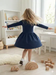 Dievčenské šaty 1F GIRLS COLORS s dlhým rukávom